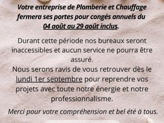 Petite pause ! Fermeture estivale pour l'entreprise MJP76 
